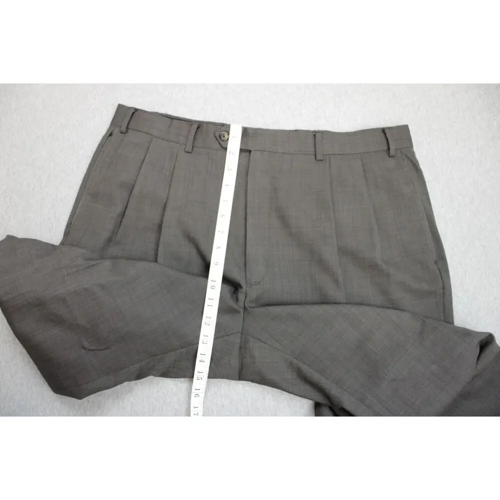 Jos A Bank Suit‎ Mens Size 44R Brown Micro Check 100% Wool 2 Piece 38 x 26 Pants